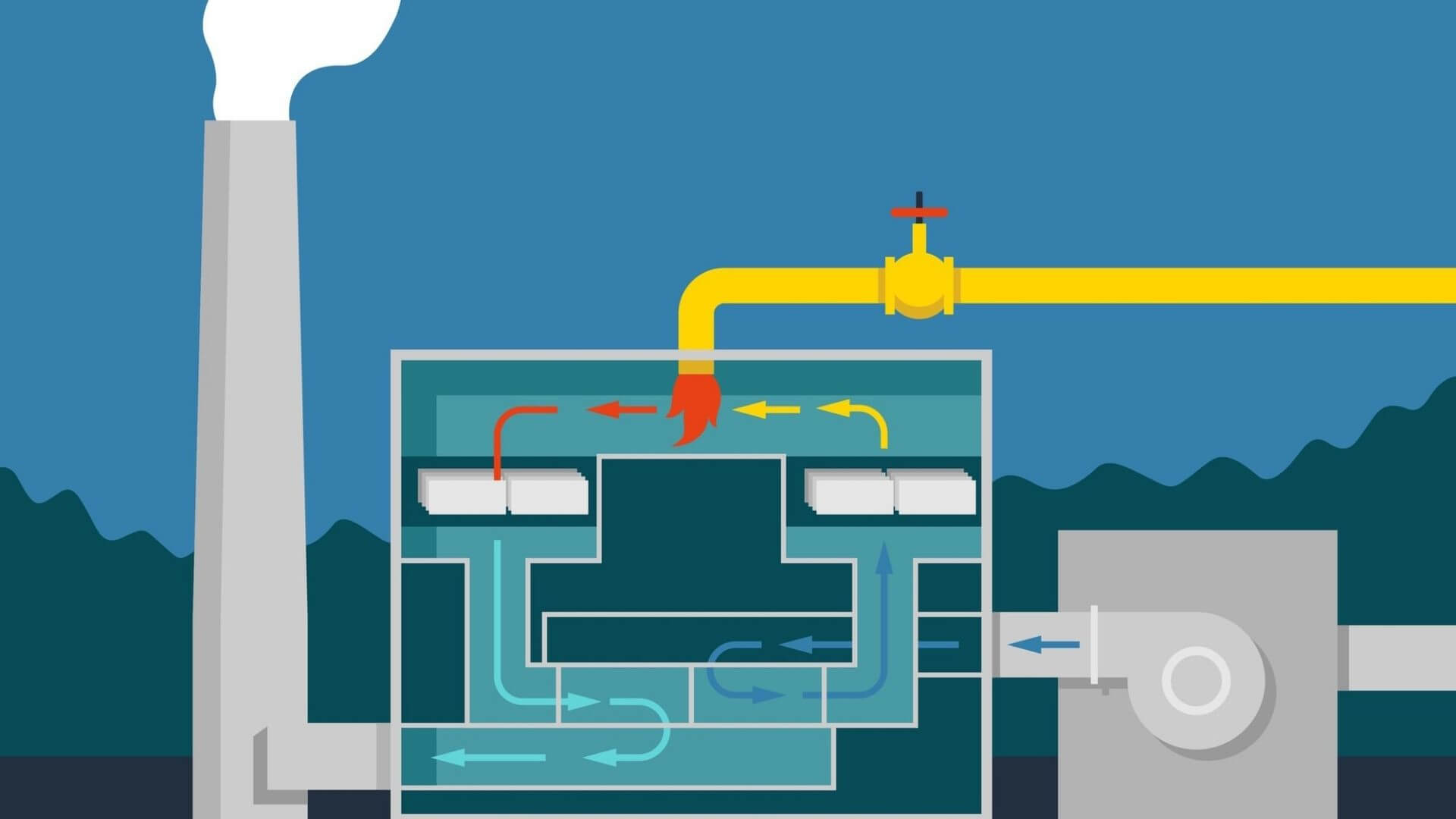 Wastewater treatment process diagram showing odor control airflow system in California municipal facility